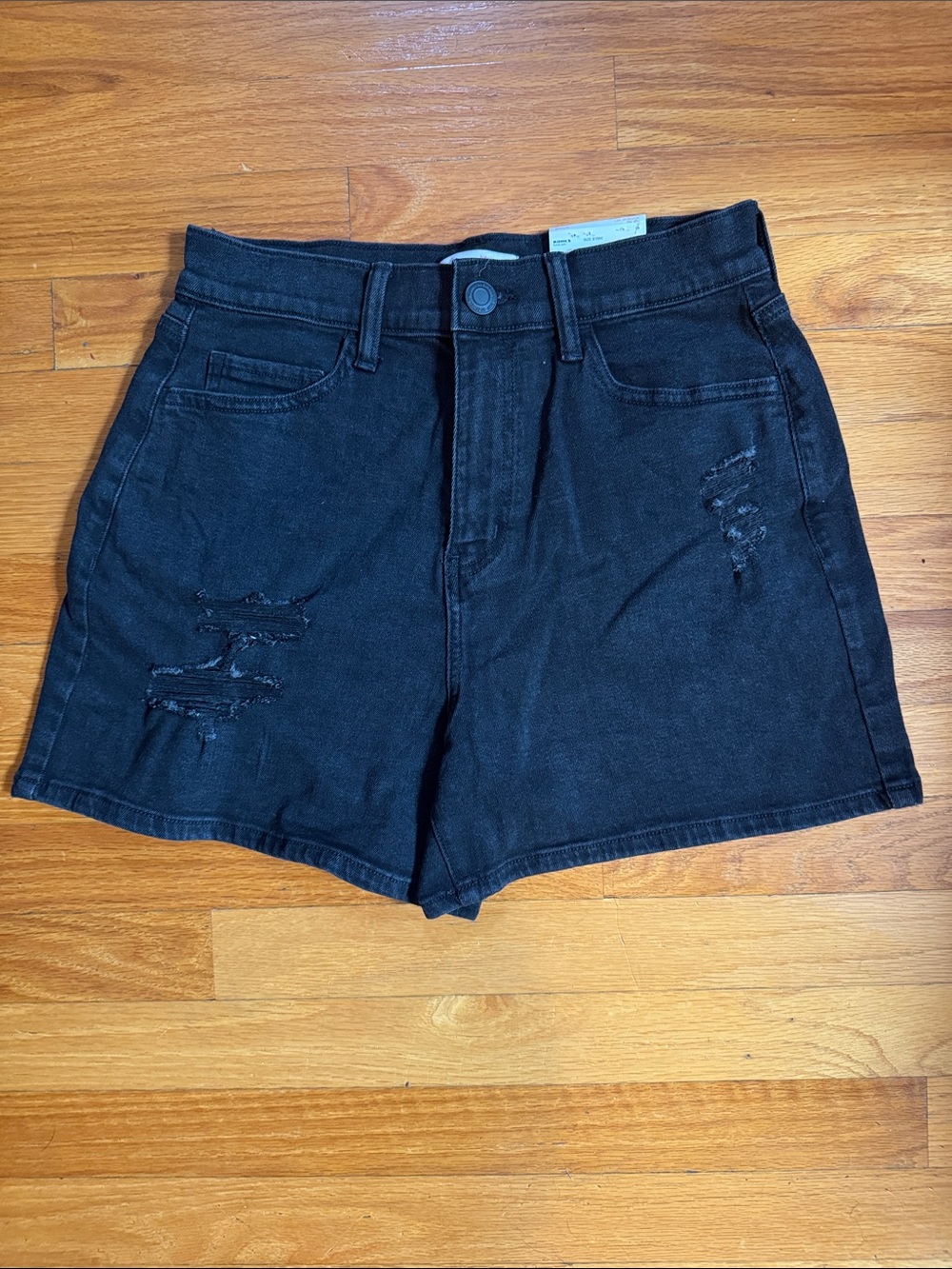 SO Black High-Rise Distressed Jean Shorts
